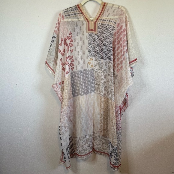 Francescas Lightweight Neutral Tone Longline Sheer Kimono Cover Up Cardigan Top - Picture 7 of 10
